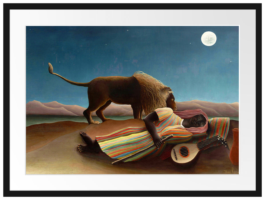 Henri Rousseau - Schlafende Zigeunerin  Passepartout Rechteckig 80