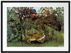 Henri Rousseau - Hungriger Löwe Passepartout Rechteckig 80