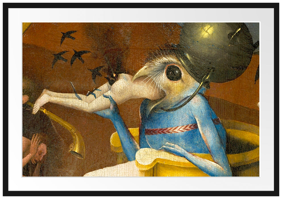 Hieronymus Bosch - Ausschnitt aus Garten der Lüste I Passepartout Rechteckig 100