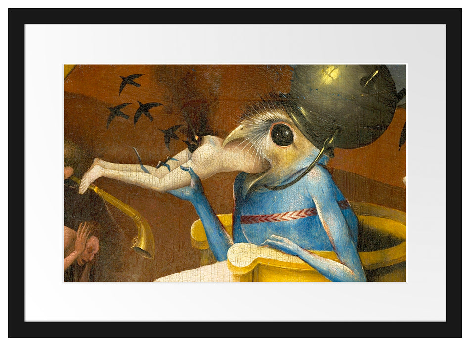 Hieronymus Bosch - Ausschnitt aus Garten der Lüste I Passepartout Rechteckig 40