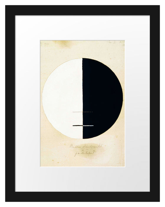 Pixxprint Hilma af Klint - Buddha's Standpunkt im irdischen Leben, im Galerie-Passepartout Bilderrahmen