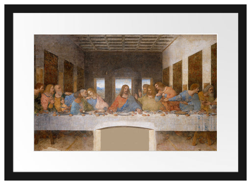 Leonardo da Vinci - Das letzte Abendmahl  Passepartout Rechteckig 40