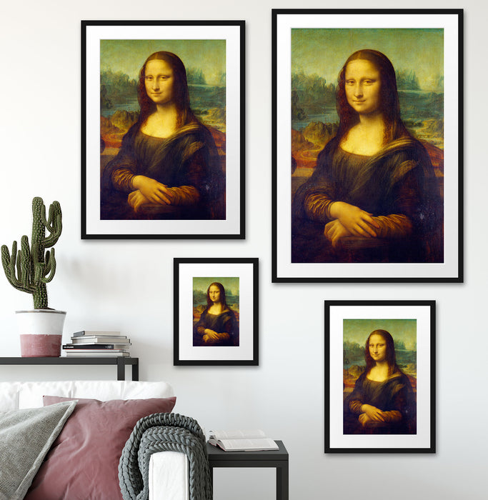 Leonardo da Vinci - Mona Lisa  Passepartout Wohnzimmer Rechteckig