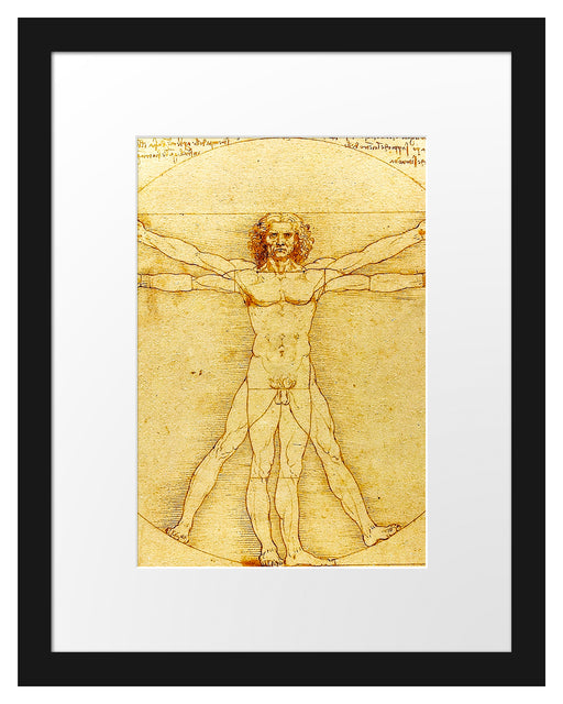 Leonardo da Vinci - Vitruvianischer Mensch Passepartout Rechteckig 30