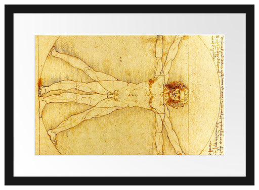 Leonardo da Vinci - Vitruvianischer Mensch Passepartout Rechteckig 40