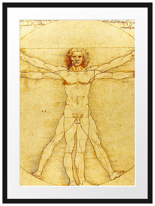 Leonardo da Vinci - Vitruvianischer Mensch Passepartout Rechteckig 80