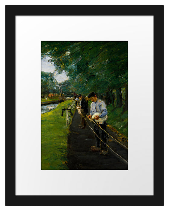 Pixxprint Max Liebermann - Seilberbahn in Edam , im Galerie-Passepartout Bilderrahmen
