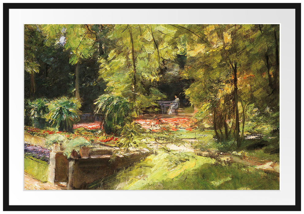 Max Liebermann - Die Blumenterassen im Wannseegarten na Passepartout Rechteckig 100
