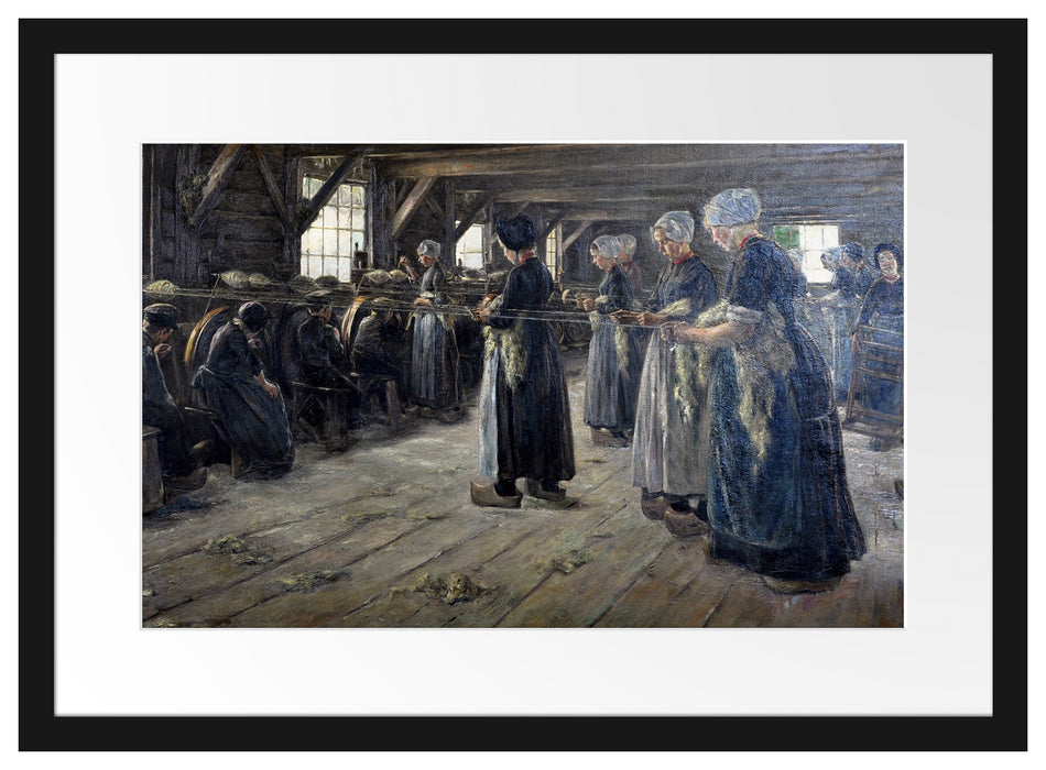 Max Liebermann - Flachsscheuer in Laren  Passepartout Rechteckig 40