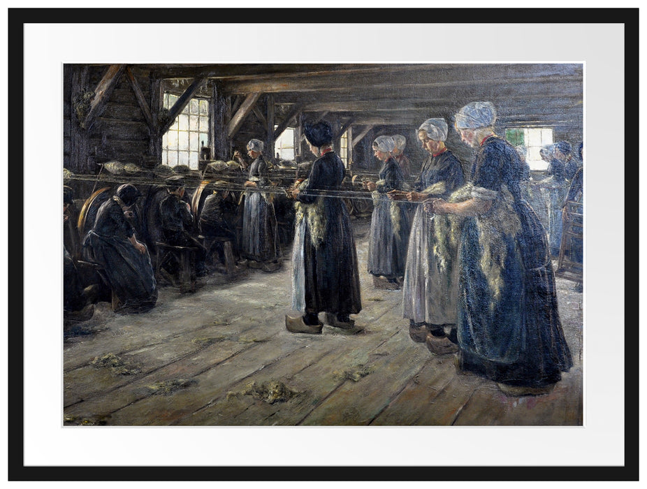 Max Liebermann - Flachsscheuer in Laren  Passepartout Rechteckig 80