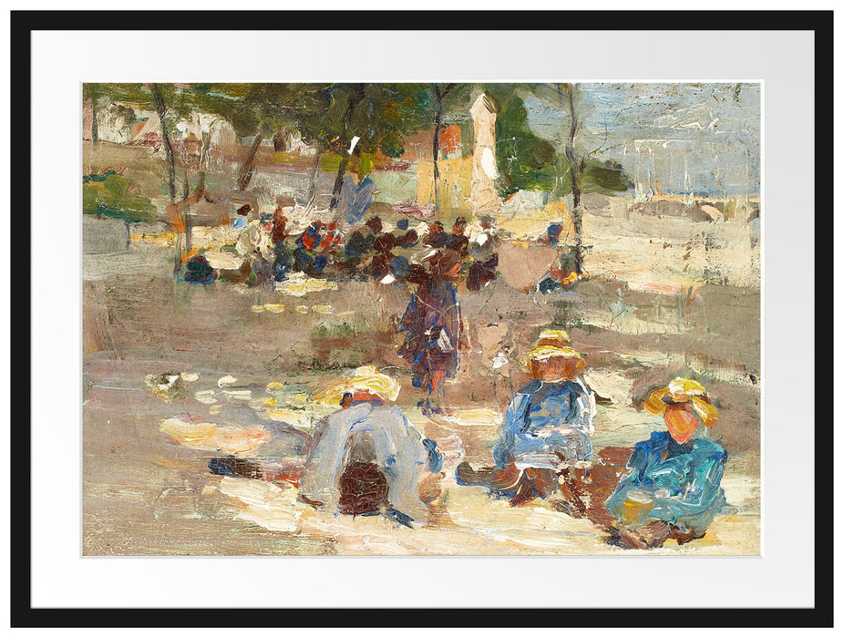 Max Liebermann - Picknick im Park Passepartout Rechteckig 80