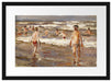 Max Liebermann - Badende Knaben im Meer Passepartout Rechteckig 40