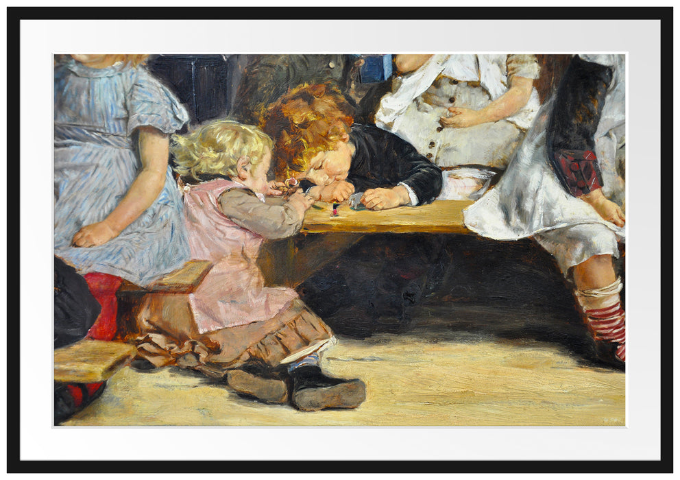 Max Liebermann - Kleinkinderschule in Amsterdam  Passepartout Rechteckig 100