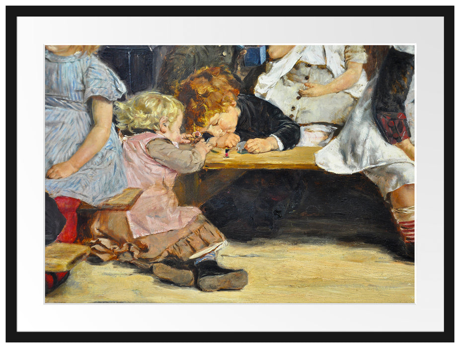 Max Liebermann - Kleinkinderschule in Amsterdam  Passepartout Rechteckig 80