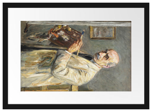 Max Liebermann - Selbstportrait mit Pinsel  Passepartout Rechteckig 40