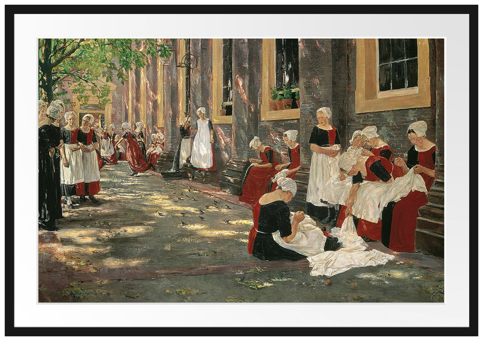 Max Liebermann - Freistunde im Amsterdamer Waisenhaus  Passepartout Rechteckig 100