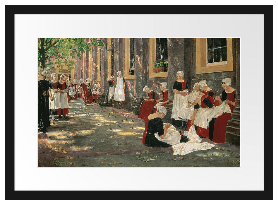 Max Liebermann - Freistunde im Amsterdamer Waisenhaus  Passepartout Rechteckig 40