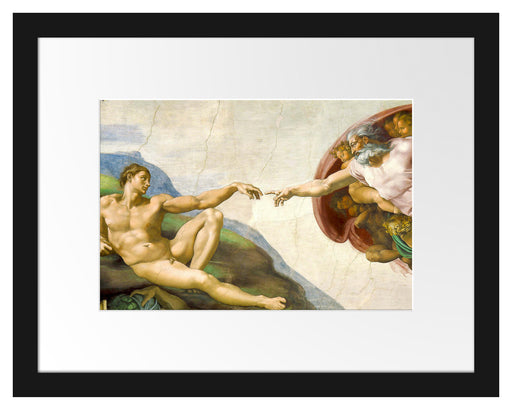 Michelangelo - Die Erschaffung Adams Passepartout Rechteckig 30