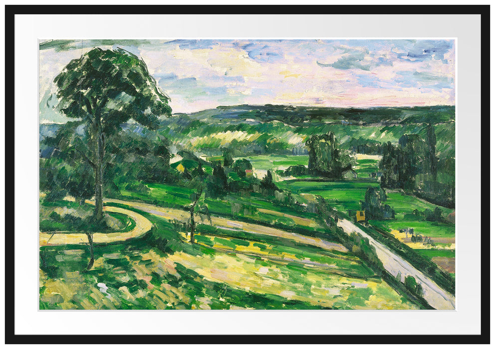 Paul Cézanne - Der Baum an der Kurve  Passepartout Rechteckig 100