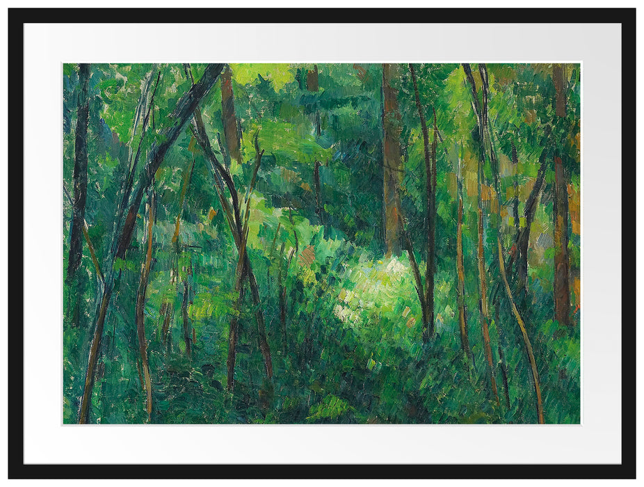 Paul Cézanne - Innenleben eines Waldes  Passepartout Rechteckig 80