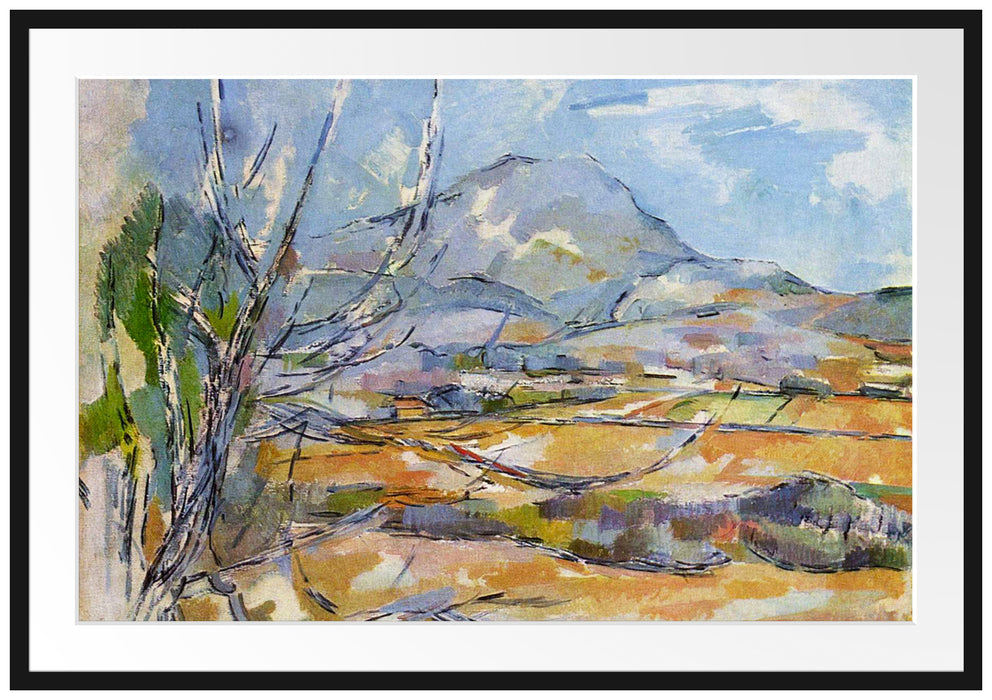 Paul Cézanne - Das Gebirge Sainte-Victoire  Passepartout Rechteckig 100
