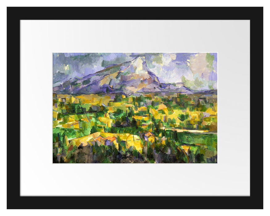 Pixxprint Paul Cézanne - Mont Sainte-Victoire , im Galerie-Passepartout Bilderrahmen