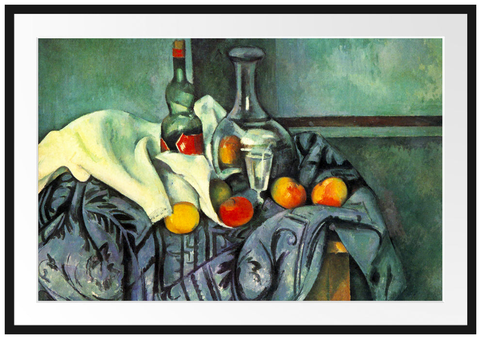 Paul Cézanne - Stillleben Pfefferminzflasche Passepartout Rechteckig 100