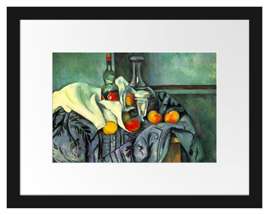 Pixxprint Paul Cézanne - Stillleben Pfefferminzflasche, im Galerie-Passepartout Bilderrahmen