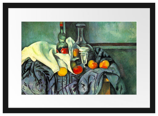 Paul Cézanne - Stillleben Pfefferminzflasche Passepartout Rechteckig 40