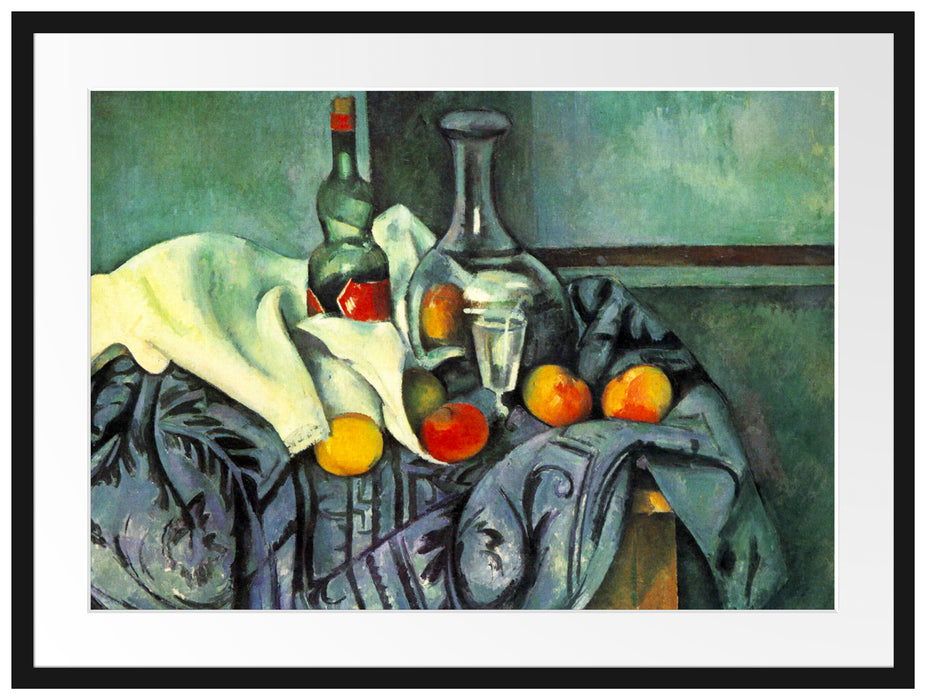 Paul Cézanne - Stillleben Pfefferminzflasche Passepartout Rechteckig 80