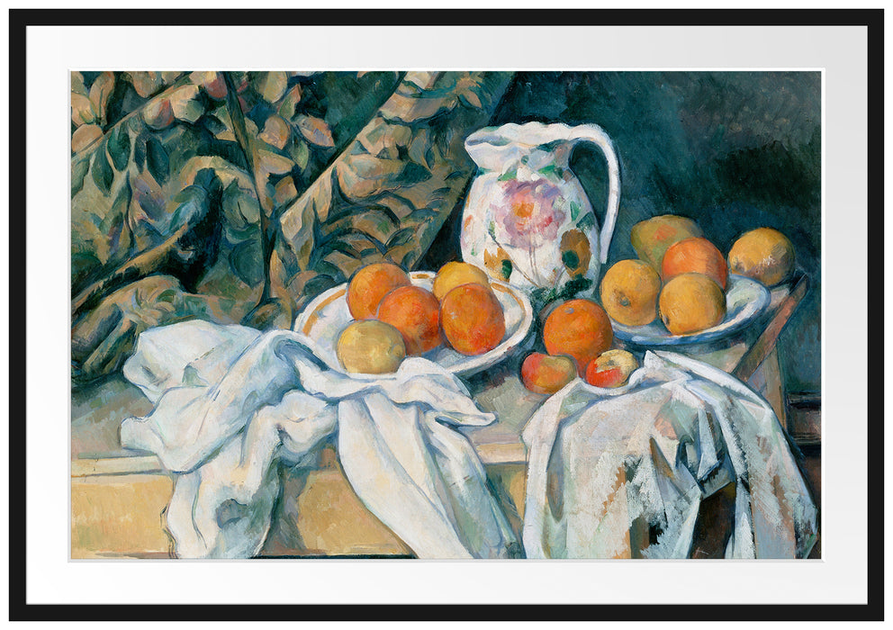 Paul Cézanne - Stillleben mit Vorhang Passepartout Rechteckig 100