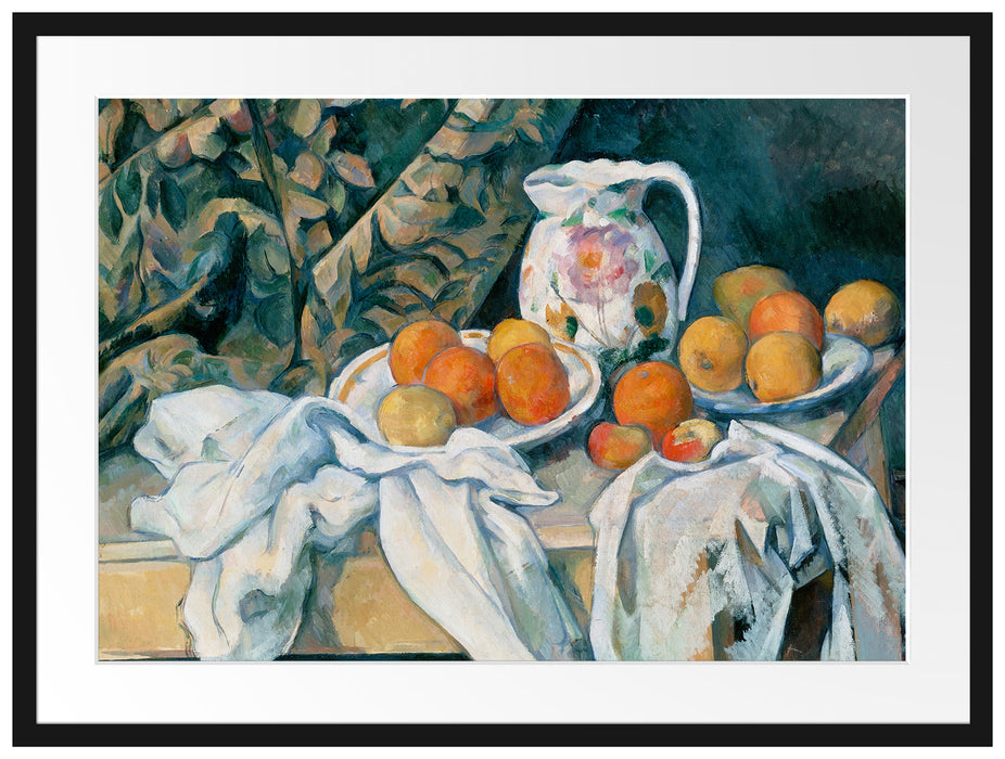 Paul Cézanne - Stillleben mit Vorhang Passepartout Rechteckig 80