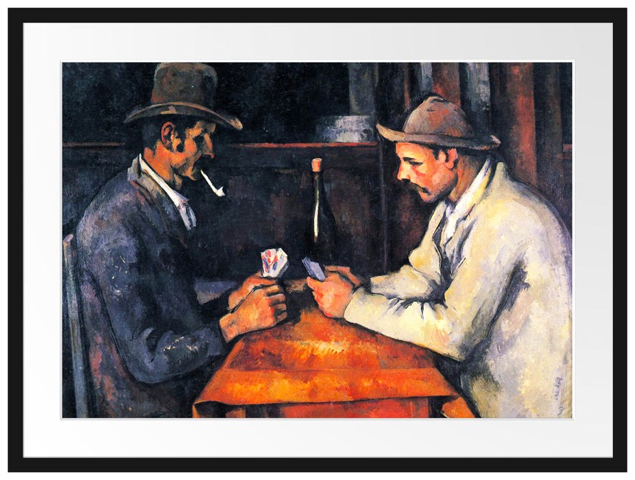 Paul Cézanne - Die Kartenspieler  Passepartout Rechteckig 80