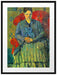 Paul Cézanne - Porträt der Mme Cézanne in rotem Lehnst Passepartout Rechteckig 80