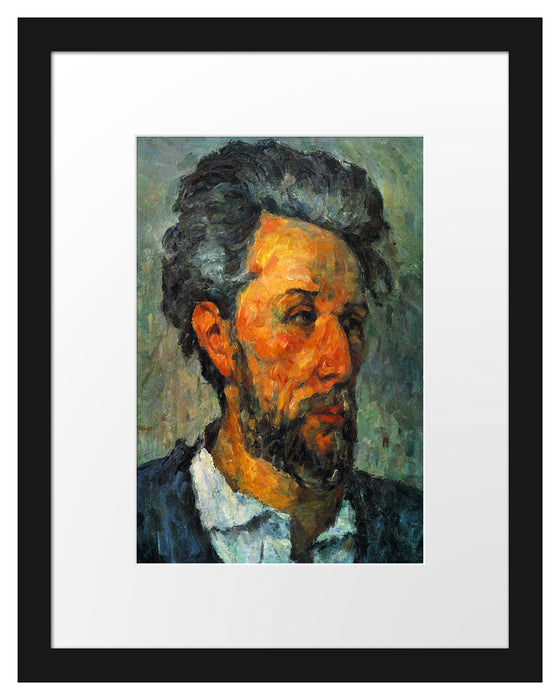 Pixxprint Paul Cézanne - Portrait of Victor Chocquet , im Galerie-Passepartout Bilderrahmen