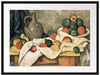 Paul Cézanne - Stillleben mit Vorhang Krug und Obstsc Passepartout Rechteckig 80