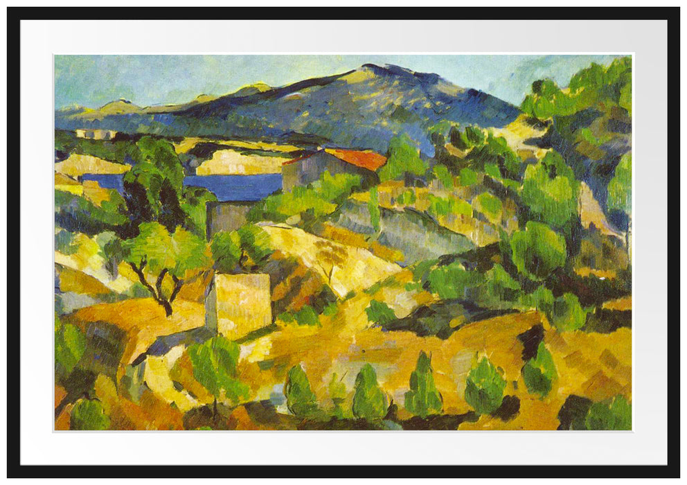 Paul Cézanne - Berge in der Provence Passepartout Rechteckig 100