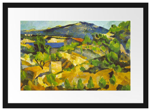 Paul Cézanne - Berge in der Provence Passepartout Rechteckig 40
