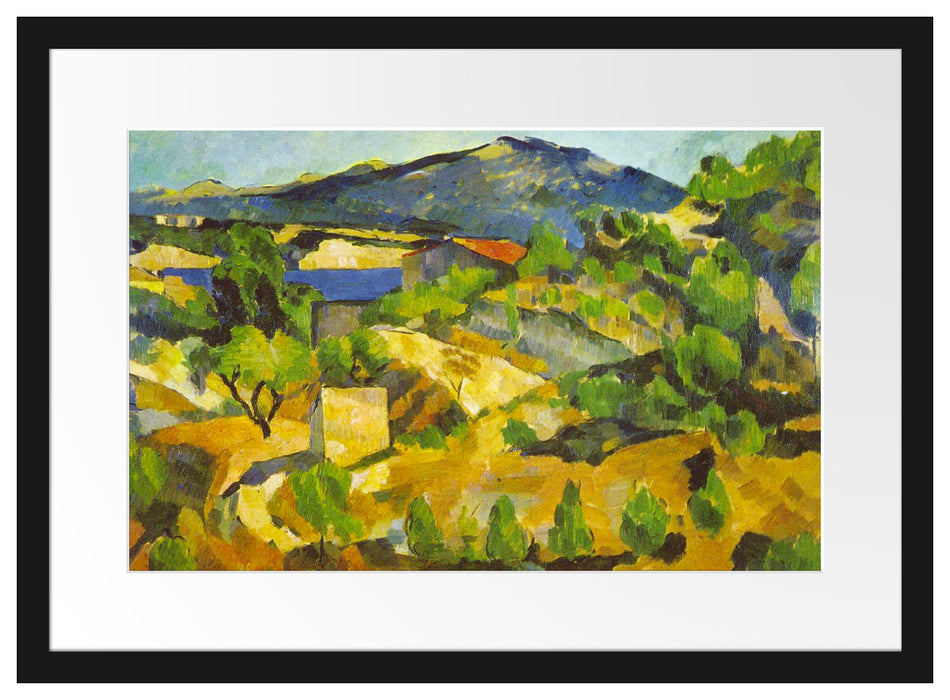 Paul Cézanne - Berge in der Provence Passepartout Rechteckig 40
