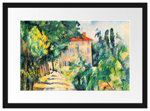 Paul Cézanne - Haus mit rotem Dach  Passepartout Rechteckig 40