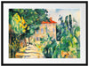 Paul Cézanne - Haus mit rotem Dach  Passepartout Rechteckig 80
