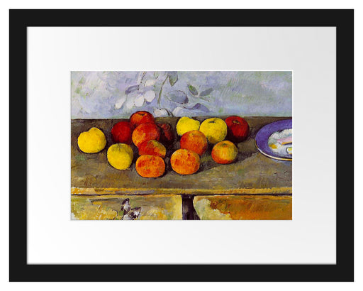 Paul Cézanne - Stillleben mit Äpfeln und Gebäck Passepartout Rechteckig 30