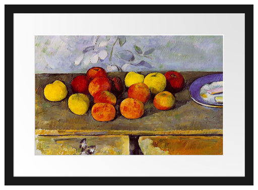 Paul Cézanne - Stillleben mit Äpfeln und Gebäck Passepartout Rechteckig 40