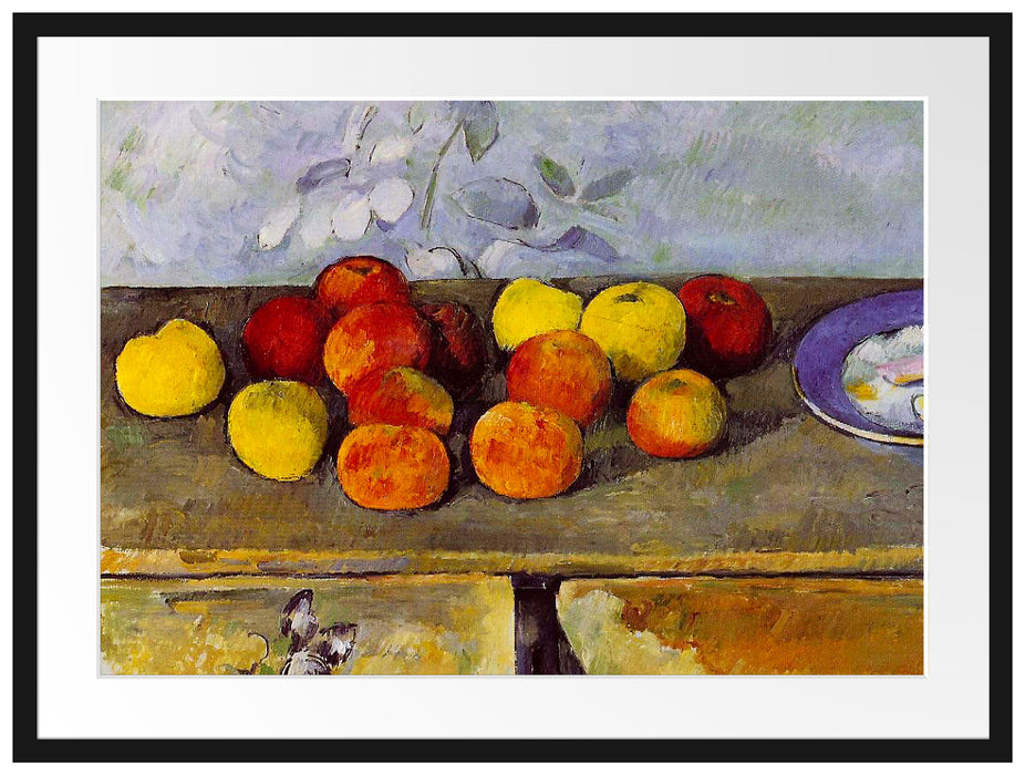 Paul Cézanne - Stillleben mit Äpfeln und Gebäck Passepartout Rechteckig 80