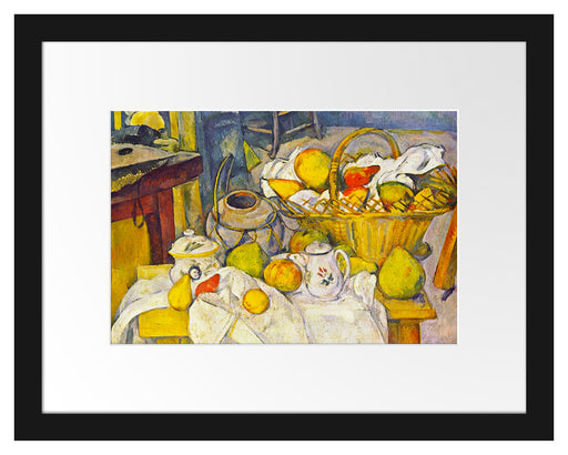 Paul Cézanne - Stillleben mit Korb Passepartout Rechteckig 30