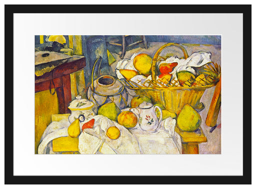 Paul Cézanne - Stillleben mit Korb Passepartout Rechteckig 40