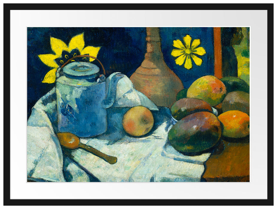 Paul Gauguin - Stillleben mit Tee-Kanne und Früchten  Passepartout Rechteckig 80