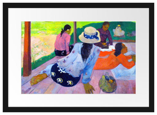 Paul Gauguin - Die Siesta  Passepartout Rechteckig 40