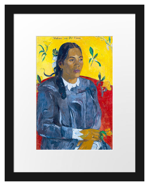 Paul Gauguin - Frau mit Blume  Passepartout Rechteckig 30