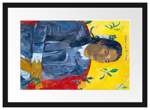 Paul Gauguin - Frau mit Blume  Passepartout Rechteckig 40